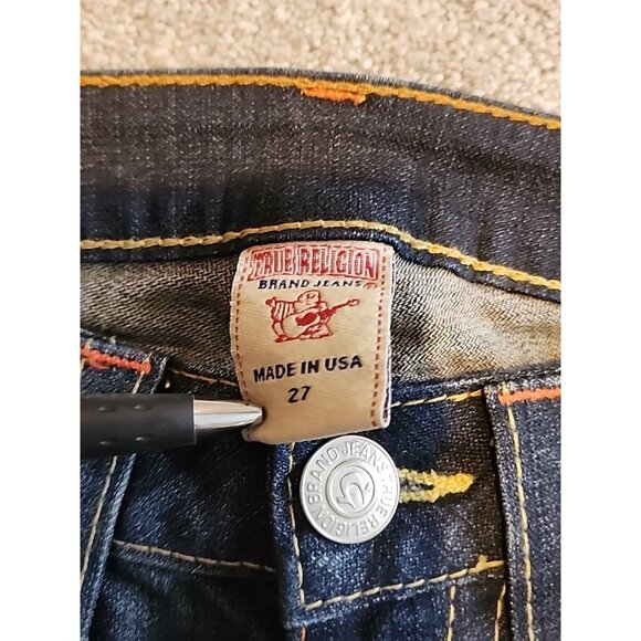 VTG True Religion Joey Women Jeans Bootcut Flare Flap Pocket  Sz 27 Made USA - Picture 7 of 16